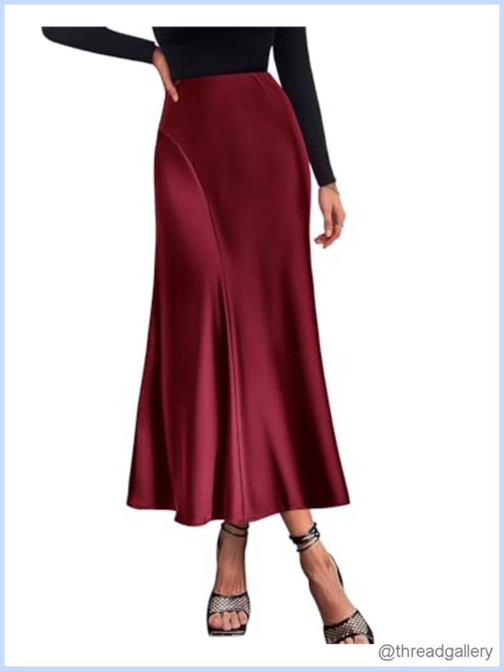 Satin Maxi Skirt High Waisted A-Line Formal Silk-like Flowy